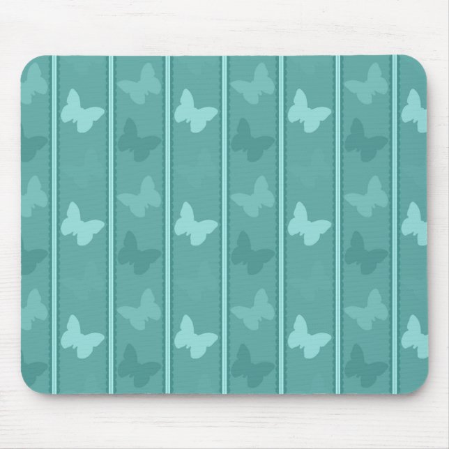 Mint Butterflies Mouse Pad (Front)