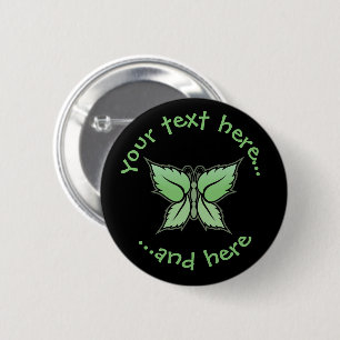 Mint Butterfly 2 Inch Round Button