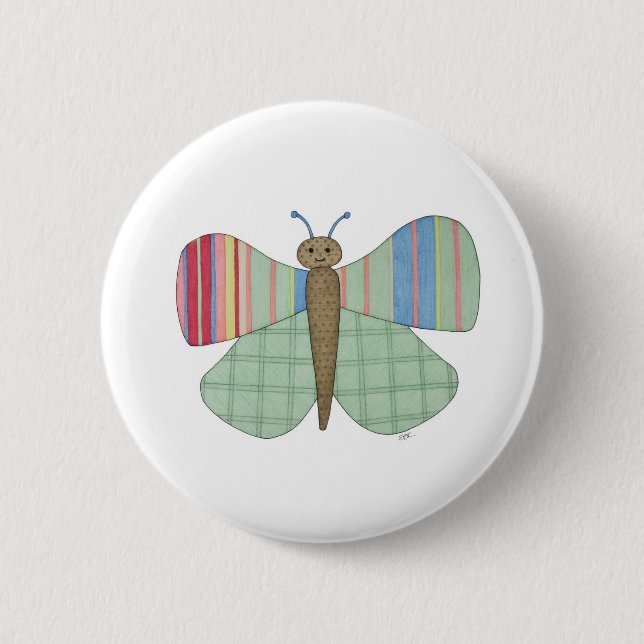 Mint Butterfly Button (Front)