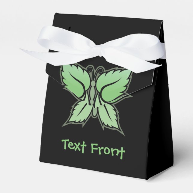 Mint Butterfly Favor Box (Front Side)