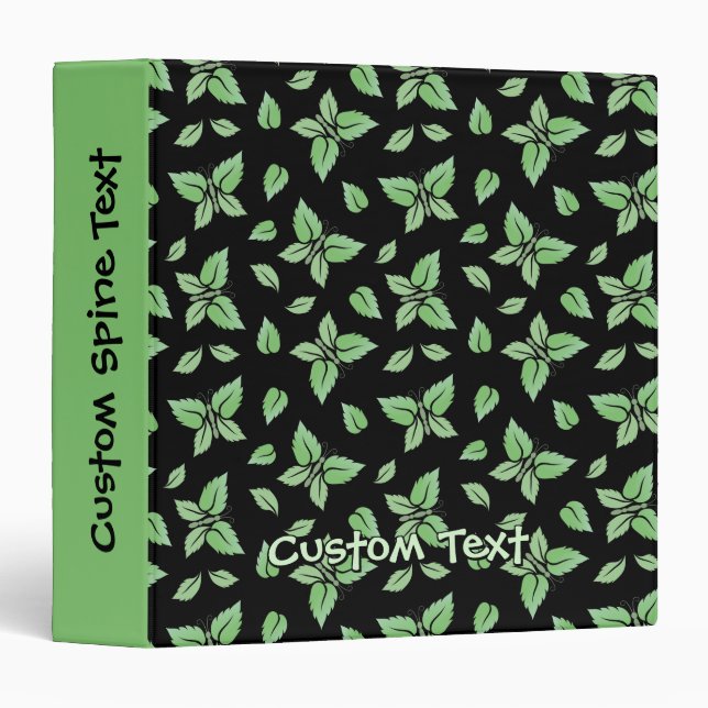Mint Butterfly Pattern Binder (Front/Spine)