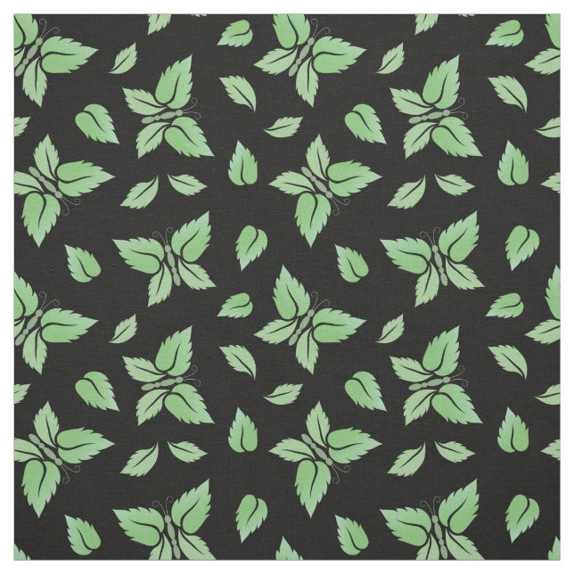 Mint Butterfly Pattern Fabric (Swatch)