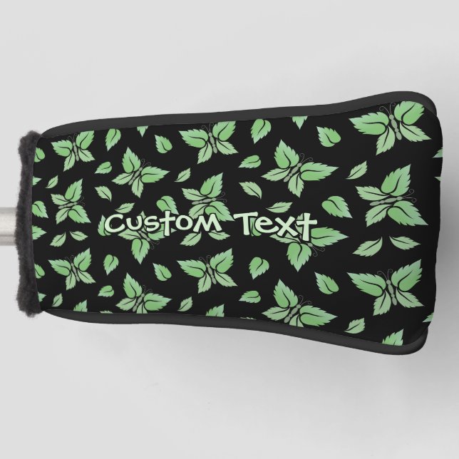 Mint Butterfly Pattern Golf Head Cover (Front)