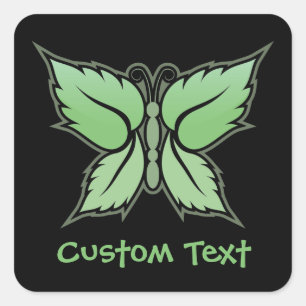 Mint Butterfly Square Sticker