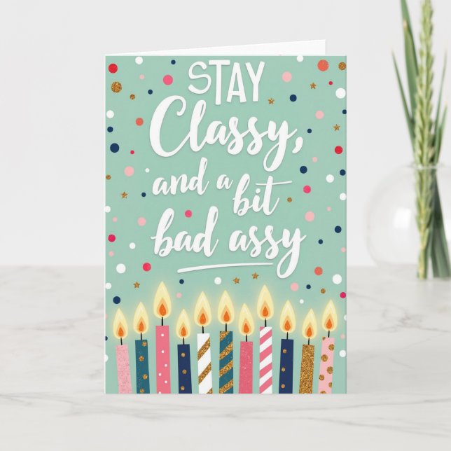Mint Candle Birthday Card (Front)