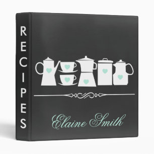 Mint Chalkboard Kitchen Bridal Recipe Folder Binder