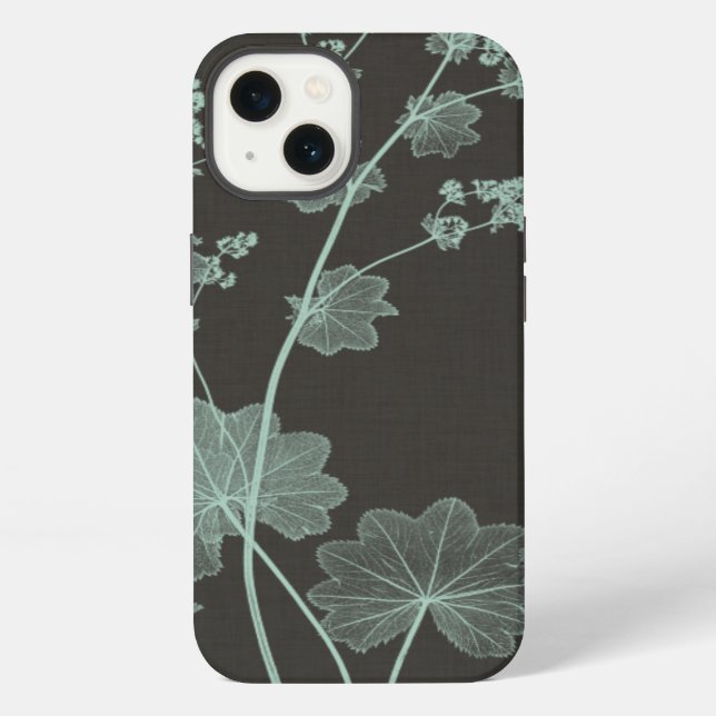 Mint & Charcoal Nature Study I iPhone Case (Back)