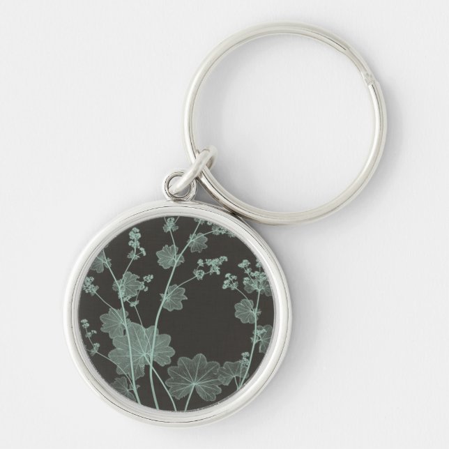 Mint & Charcoal Nature Study I Keychain (Front)