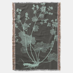 Mint & Charcoal Nature Study I Throw Blanket