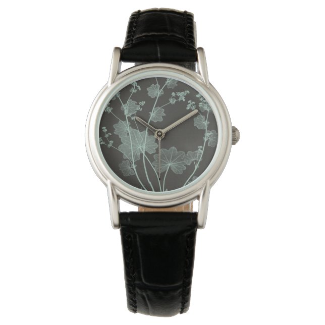 Mint & Charcoal Nature Study I Watch (Front)