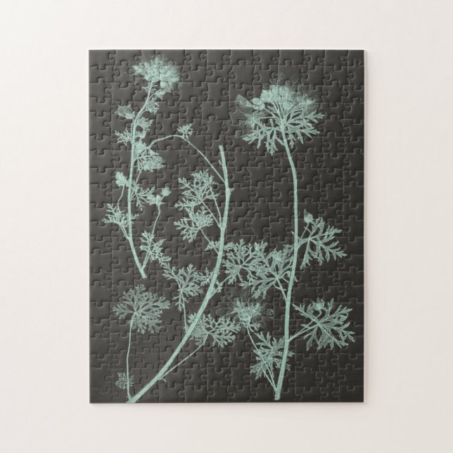 Mint & Charcoal Nature Study IV Jigsaw Puzzle (Vertical)