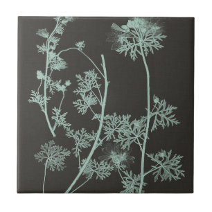 Mint & Charcoal Nature Study IV Tile