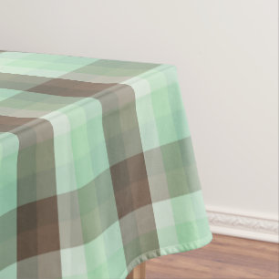 Mint Chocolate Chip Colour Block Plaid Stripes Tablecloth