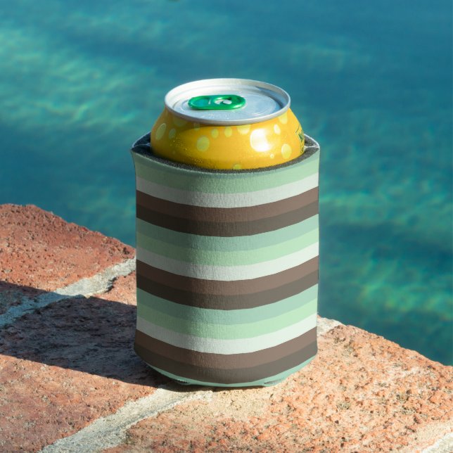 Mint Chocolate Chip Colour Block Stripes  Can Cooler (In Situ Pool)
