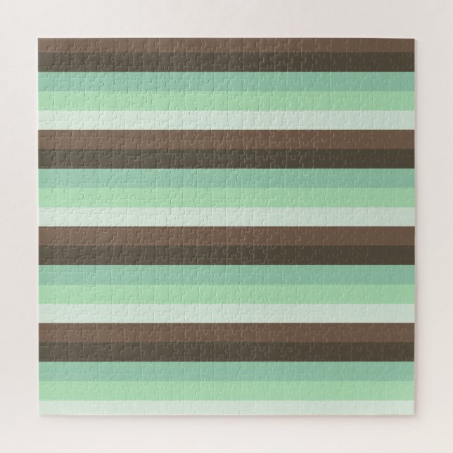 Mint Chocolate Chip Colour Block Stripes  Jigsaw Puzzle (Vertical)