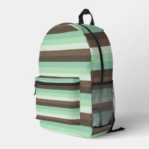 Mint Chocolate Chip Colour Block Stripes  Printed Backpack
