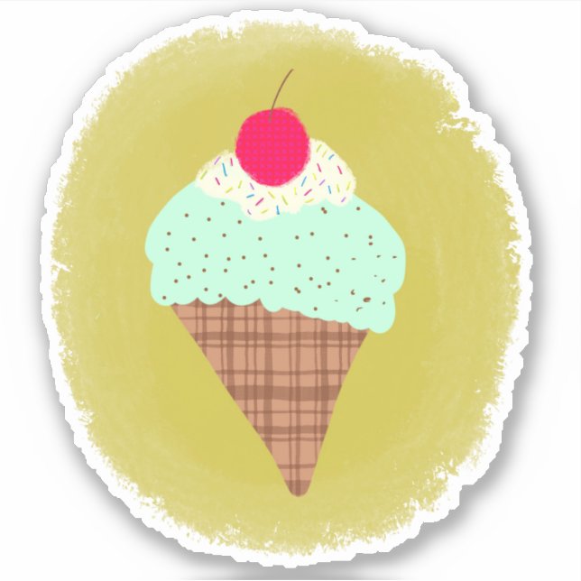 Mint Chocolate Chip Ice cream Sticker (Front)