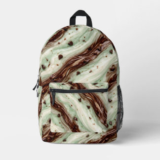 Mint Chocolate Chip Milkshake Marble Design Printed Backpack