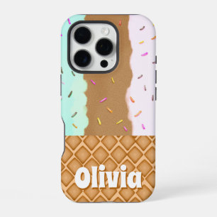Mint Chocolate Strawberry Ice Cream Name iPhone 16 Pro Case