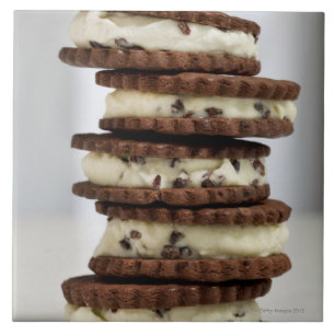 mint cocoa nib ice cream with chocolate cookies tile