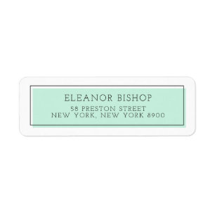 Mint Colour Block Minimalist Return Address Label
