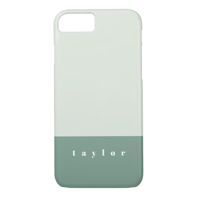Mint Colour Block Personalized Case-Mate iPhone Case (Back)