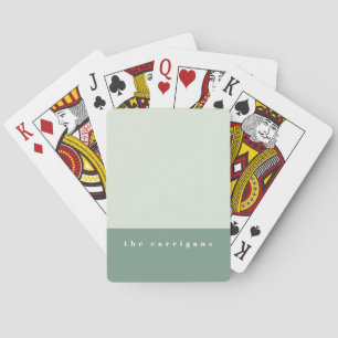 Mint Colour Block Personalized Playing Cards