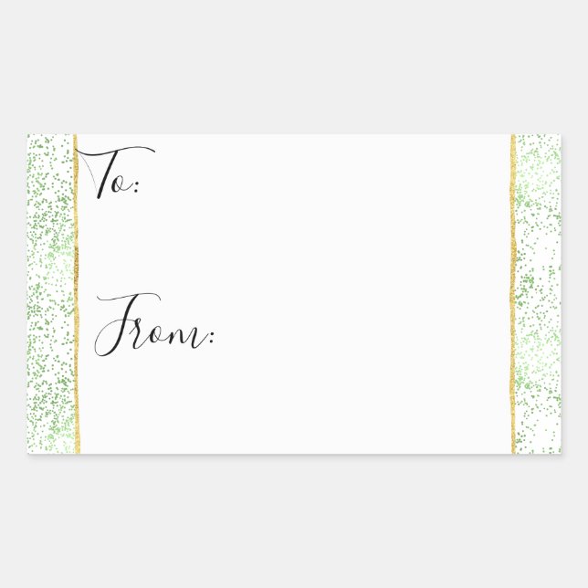 Mint Confetti Dots Gold To From Christmas Stickers (Front)