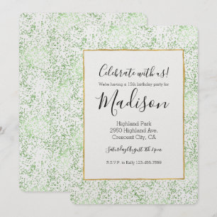 Mint Confetti Dots Invitation