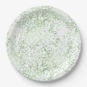 Mint Confetti Dots Paper Plate