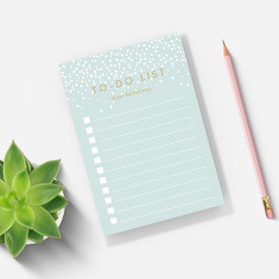 Mint   Confetti Dots Personalized To-Do List Post-it Notes
