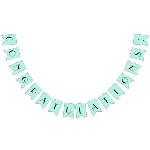 Mint Congratulations Bunting Flags