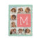 Mint Coral Square 8 Photo Collage Monogram