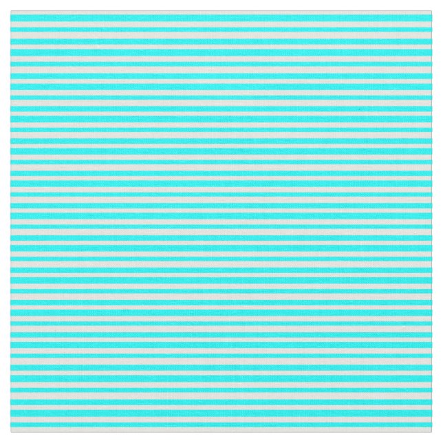 Mint Cream and Aqua Coloured Lined/Striped Pattern Fabric (Close Up)