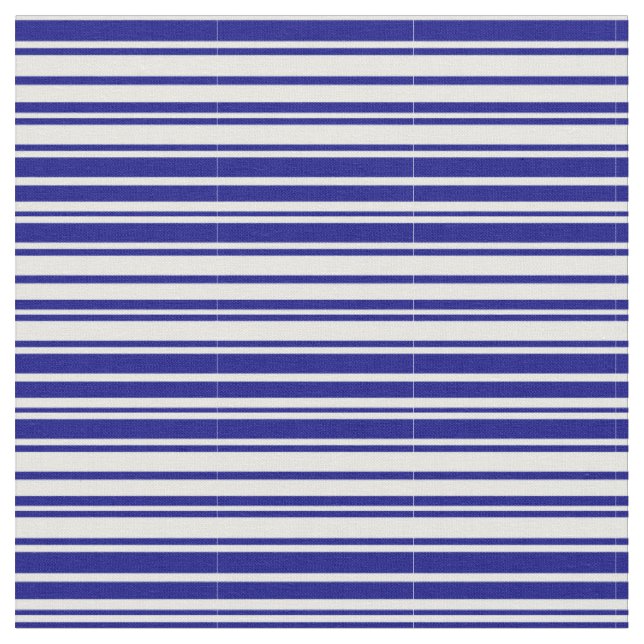 Mint Cream and Blue Coloured Stripes/Lines Pattern Fabric (Close Up)