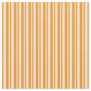 Mint Cream and Dark Orange Stripes Fabric