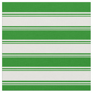 Mint Cream and Green Coloured Lined Pattern Fabric