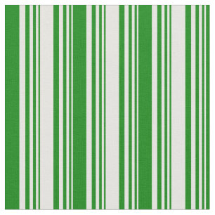Mint Cream and Green Stripes Pattern Fabric