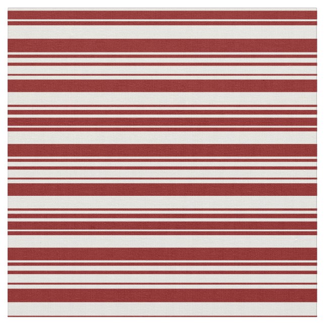 Mint Cream and Maroon Coloured Striped Pattern Fabric (Close Up)