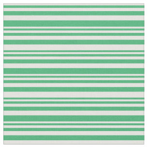 Mint Cream and Sea Green Coloured Striped Pattern Fabric