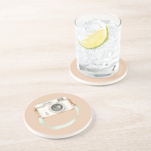 Mint Cream Camera Coaster (Side)