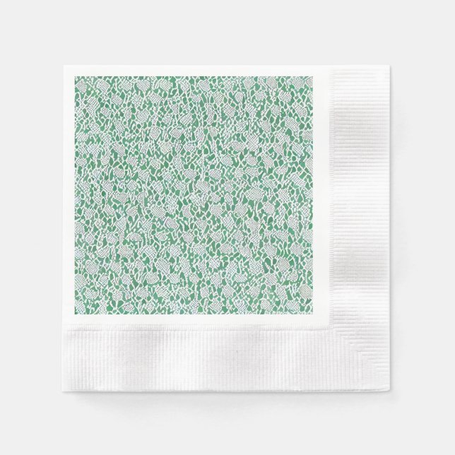 mint cream celadon light green blue grey napkin (Front)