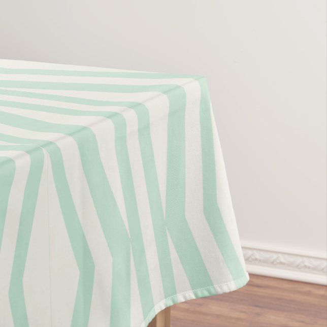 Mint Cream Geometric Pattern Tablecloth (In Situ)