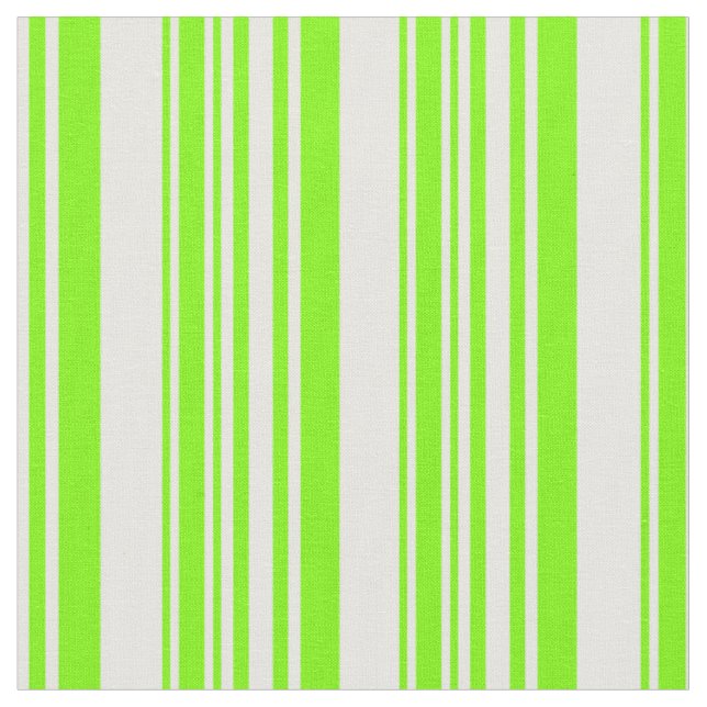 Mint Cream & Green Lined Pattern Fabric (Close Up)