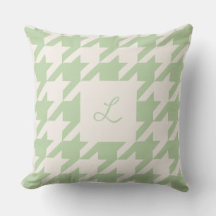 Mint Cream Monogrammed Throw Pillow