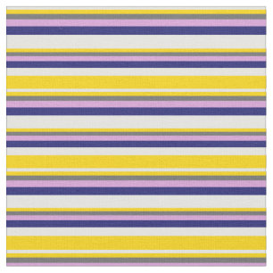 Mint Cream, Yellow, Dim Grey, Plum & Midnight Blue Fabric