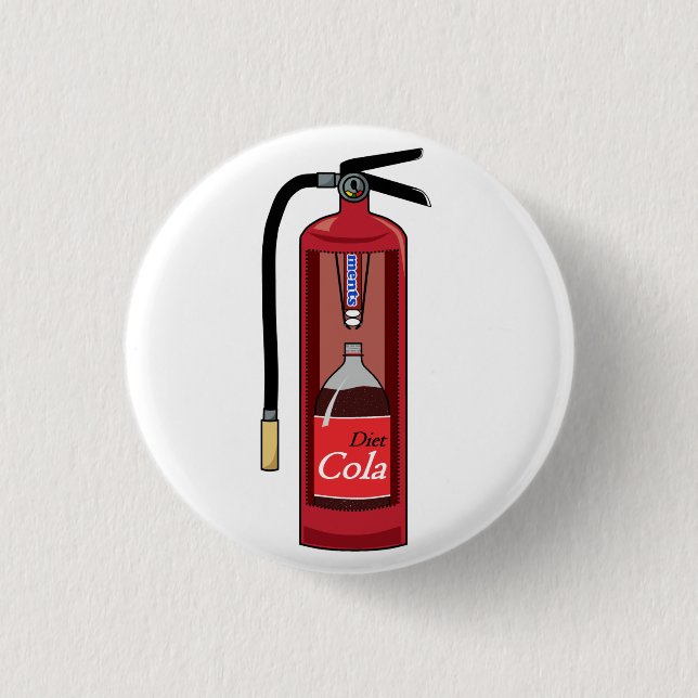 Mint Diet Cola Soda Fire Extinguisher 1 Inch Round Button (Front)