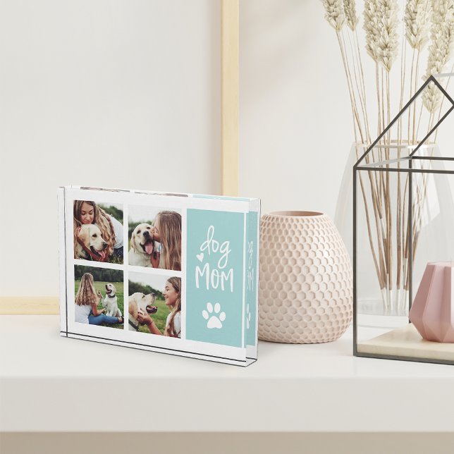 Mint | Dog Mom Pawprint Collage Photo Block (Creator Uploaded)