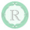 Mint Doodled Frame Monogram Envelope Seal