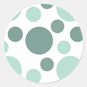 Mint Dots Classic Round Sticker